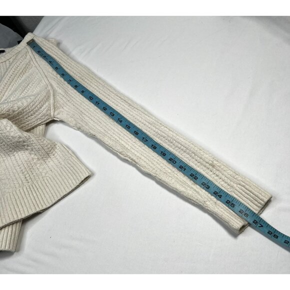 ATM Anthony Thomas Melillo Cable Knit Crew Neck Sweater Pullover Ivory Small - Picture 11 of 16